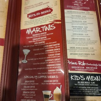 Fairfields Bar & Grill - Drink menu - American Near Me - Penfield, New York