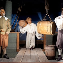 Salem Wax Museum - Loading casks of rum. A historical scene of Salem.