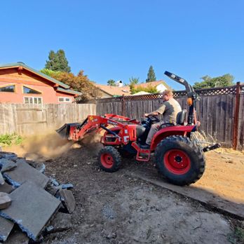 Farrells Moving Hauling and Property Cleanup - Heath using his Tractor to remove a large pile of Soil from my property. - Junk Removal & Hauling Near Me - Chico, California