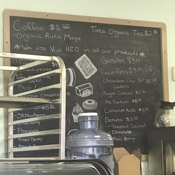 Miss Chickpea’s Cafetal - Chalkboard menu with prices - Vegan Near Me - San Antonio, Texas