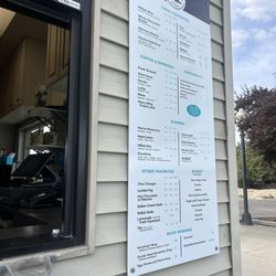 Moxie Java - Menu, drive thru window