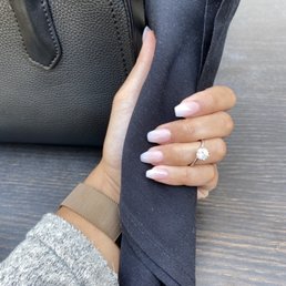 Gel ombré from "Classic Nude" to "Soft White" on shorter coffin tips for my wedding this month! Gel ombré from "Classic Nude" to "Soft White" on shorter coffin tips for my wedding this month!