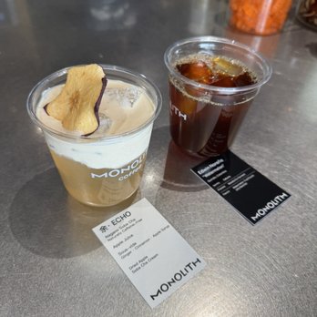 Monolith Coffee - (L) Echo, (R) Edwin Norena - Coffee & Tea Near Me - Alhambra, California Monolith Coffee - (L) Echo, (R) Edwin Norena - Coffee & Tea Near Me - Alhambra, California