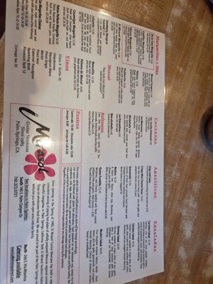 Menu photo 1 El Mirasol Palm Springs, CA Menu photo 1 El Mirasol Palm Springs, CA
