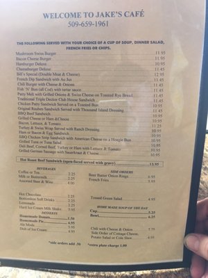 Menu photo 6 Jake's Cafe Ritzville, WA Menu photo 6 Jake's Cafe Ritzville, WA