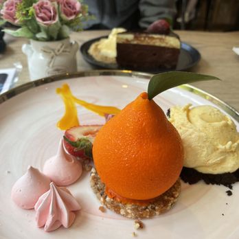 A La Mousse - Tangerine Cheesescake with mango ice cream - Desserts Near Me - Philadelphia, Pennsylvania
