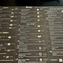 menu with suggested