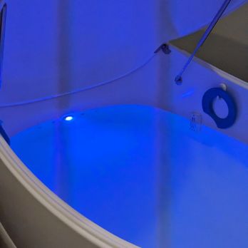 Float Harder Relaxation Center - Float pod #2 with indigo lighting. - Float Spa Near Me - Portland, Maine Float Harder Relaxation Center - Float pod #2 with indigo lighting. - Float Spa Near Me - Portland, Maine