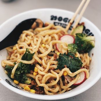 Wadaya - Impossible Tokyo Mazemen - ingredients mixed together. - Ramen Near Me - Costa Mesa, California Wadaya - Impossible Tokyo Mazemen - ingredients mixed together. - Ramen Near Me - Costa Mesa, California