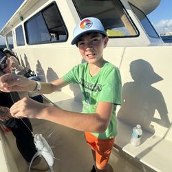 Living On Island Time - His first fish from the ocean