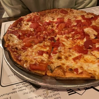 Eddie's Pizza - Bar Pie with Roasted Peppers - Pizza Near Me - New Hyde Park, New York Eddie's Pizza - Bar Pie with Roasted Peppers - Pizza Near Me - New Hyde Park, New York