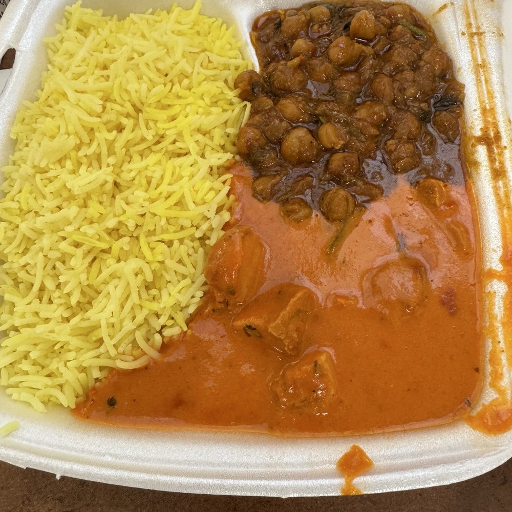 Butter Chicken Saffron Rice Veggie Pakora Butter Chicken Saffron Rice Veggie Pakora