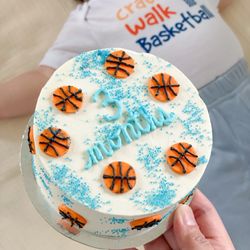 CiCi's Cakery - "3 months" basketball- themed bento cake