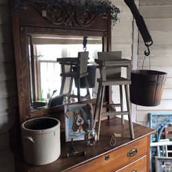 Rustic And Rescued - Antique dresser and primitive crock