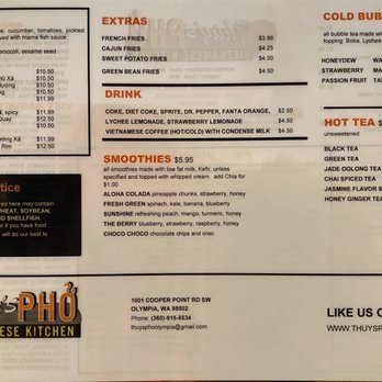 Thuy's Pho - Menu - Vietnamese Near Me - Olympia, Washington Thuy's Pho - Menu - Vietnamese Near Me - Olympia, Washington