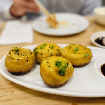 Shanghai time - Pan fried soup dumplings with crab - Shanghainese Near Me - New York, New York
