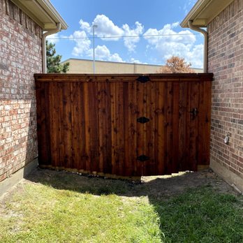 Flores Fencing - Joint street facing fence replaced with a gate - Fences & Gates Near Me - Corinth, Texas