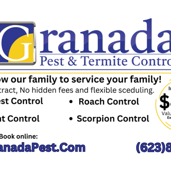 Granada Pest Control - Start your 2024 season pest free with this special offer. - Pest Control Near Me - Glendale, Arizona