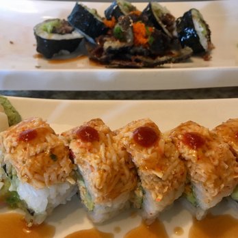 Kira Kira - My favorite combo- Hot night Roll  and Salmon Skin Roll!! - Sushi Bars Near Me - La Mirada, California