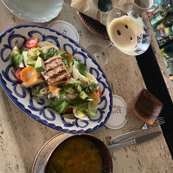 Felice 83 - Salmon salad and vegetable soup and espresso martini - Wine Bars Near Me - New York, New York