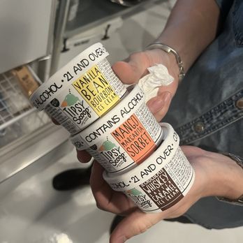 Tipsy Scoop - Vanilla bean Mango sorbet Whiskey caramel - Ice Cream & Frozen Yogurt Near Me - Astoria, New York