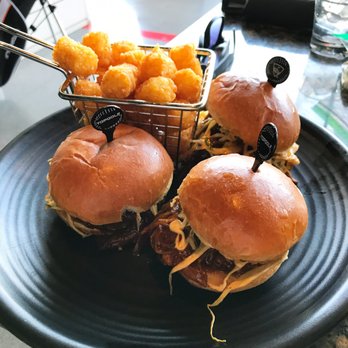 Topgolf - BBQ pork sliders with a side of tots - Golf Near Me - Las Vegas, Nevada Topgolf - BBQ pork sliders with a side of tots - Golf Near Me - Las Vegas, Nevada