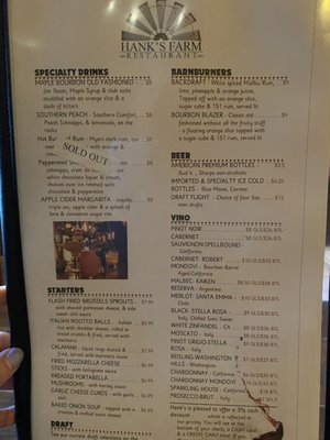 Menu photo 1 Hank's Farm Restaurant Ottawa, IL
