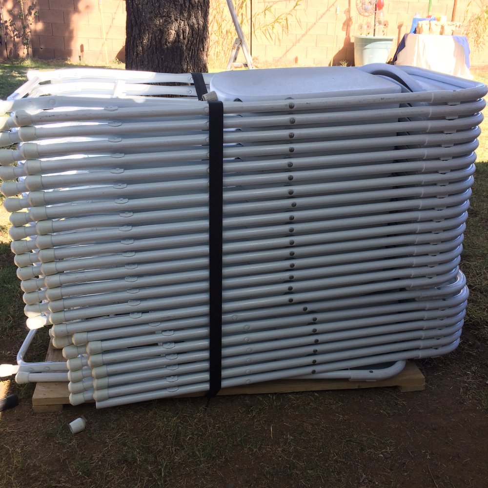 Arizona Event Rentals - Chairs delivered on a pallet - Party Equipment Rentals Near Me - Phoenix, Arizona Arizona Event Rentals - Chairs delivered on a pallet - Party Equipment Rentals Near Me - Phoenix, Arizona