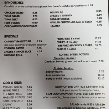 Great British Grub - Menu as of June 2023 - Cafes Near Me - Truro, Nova Scotia Great British Grub - Menu as of June 2023 - Cafes Near Me - Truro, Nova Scotia