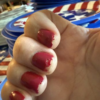 US Nails - Gel manicure usually lasts for a week or two. This photo was taken after just two days! - Nail Salons Near Me - East Windsor, New Jersey US Nails - Gel manicure usually lasts for a week or two. This photo was taken after just two days! - Nail Salons Near Me - East Windsor, New Jersey