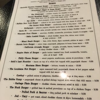 Bourbon & Burger - Menu sample - Burgers Near Me - Batavia, New York
