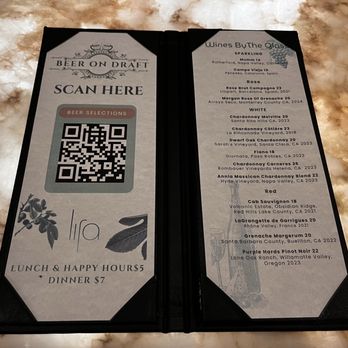 Lira - Menu as of November 2025 - New American Near Me - Campbell, California