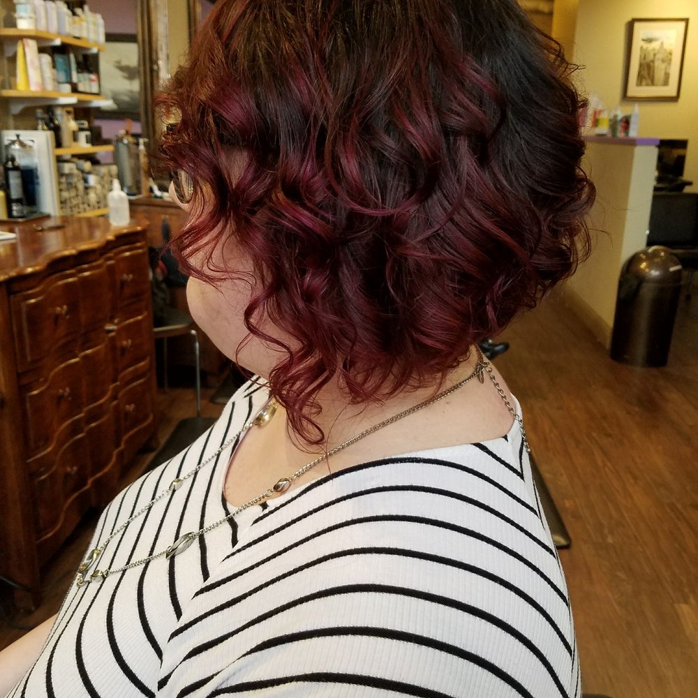 Emerson Salon - Phenomenal burgundy ombre look done by D'Arcy. - Hair Salons Near Me - Seattle, Washington