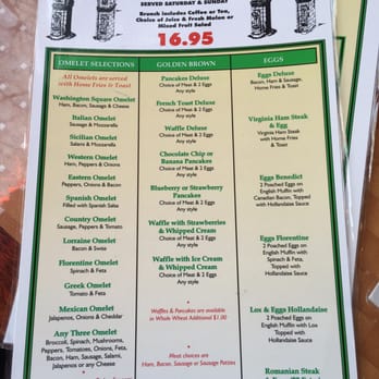 Washington Square Diner - The brunch menu. - Diners Near Me - New York, New York Washington Square Diner - The brunch menu. - Diners Near Me - New York, New York