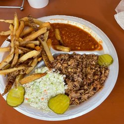 Tucker's Barbecue - Barbecue Plate With Brunswick Stew & Fries
