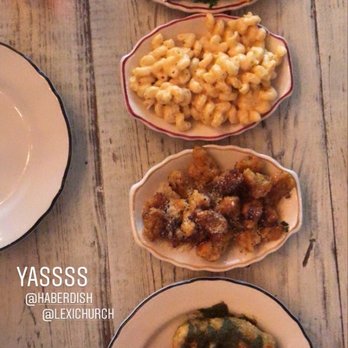 Haberdish - Cauliflower steak(5/5),sweet potato dumplings (3/5), Mac & Cheese (4/5), Kale Salad (5/5) - Southern Near Me - Charlotte, North Carolina Haberdish - Cauliflower steak(5/5),sweet potato dumplings (3/5), Mac & Cheese (4/5), Kale Salad (5/5) - Southern Near Me - Charlotte, North Carolina