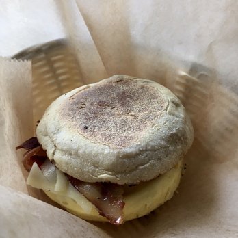 Thinking Cup - Bfast Sando - bacon egg and cheese on an english muffin. Sorry to say....underwhelmed. Didn't make it on my hit parade list. - Coffee & Tea Near Me - Boston, Massachusetts Thinking Cup - Bfast Sando - bacon egg and cheese on an english muffin. Sorry to say....underwhelmed. Didn't make it on my hit parade list. - Coffee & Tea Near Me - Boston, Massachusetts