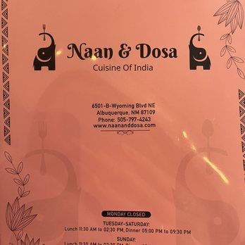 Naan and Dosa - Menu - Indian Near Me - Albuquerque, New Mexico
