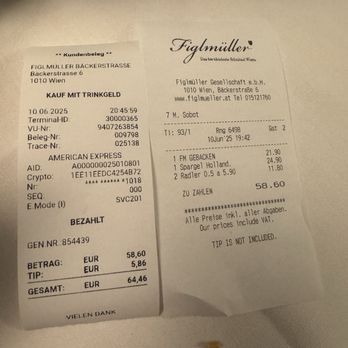 Figlmüller - The asparagus was more expensive than the schnitzel. ‍ - Austrian Near Me - Vienna, 9