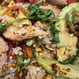 Grilled Chicken Salsa Macha Bowl mixed up Grilled Chicken Salsa Macha Bowl mixed up