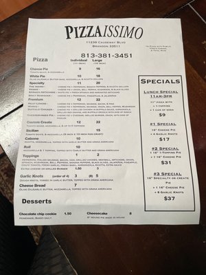 Menu photo 2 Pizzaissimo Brandon, FL