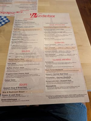 Menu photo 1 Wunderbar German Kitchen and Biergarten Davie, FL