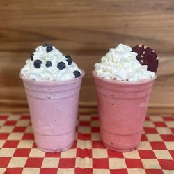Kitchen Table Coffee & Food - Awesome Blueberry and Red Velvet Frappes
