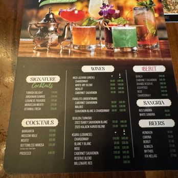 Elite Experience: Sufrat Mediterranean Grill - Drink menu - Yelp Events Near Me - Doral, Florida