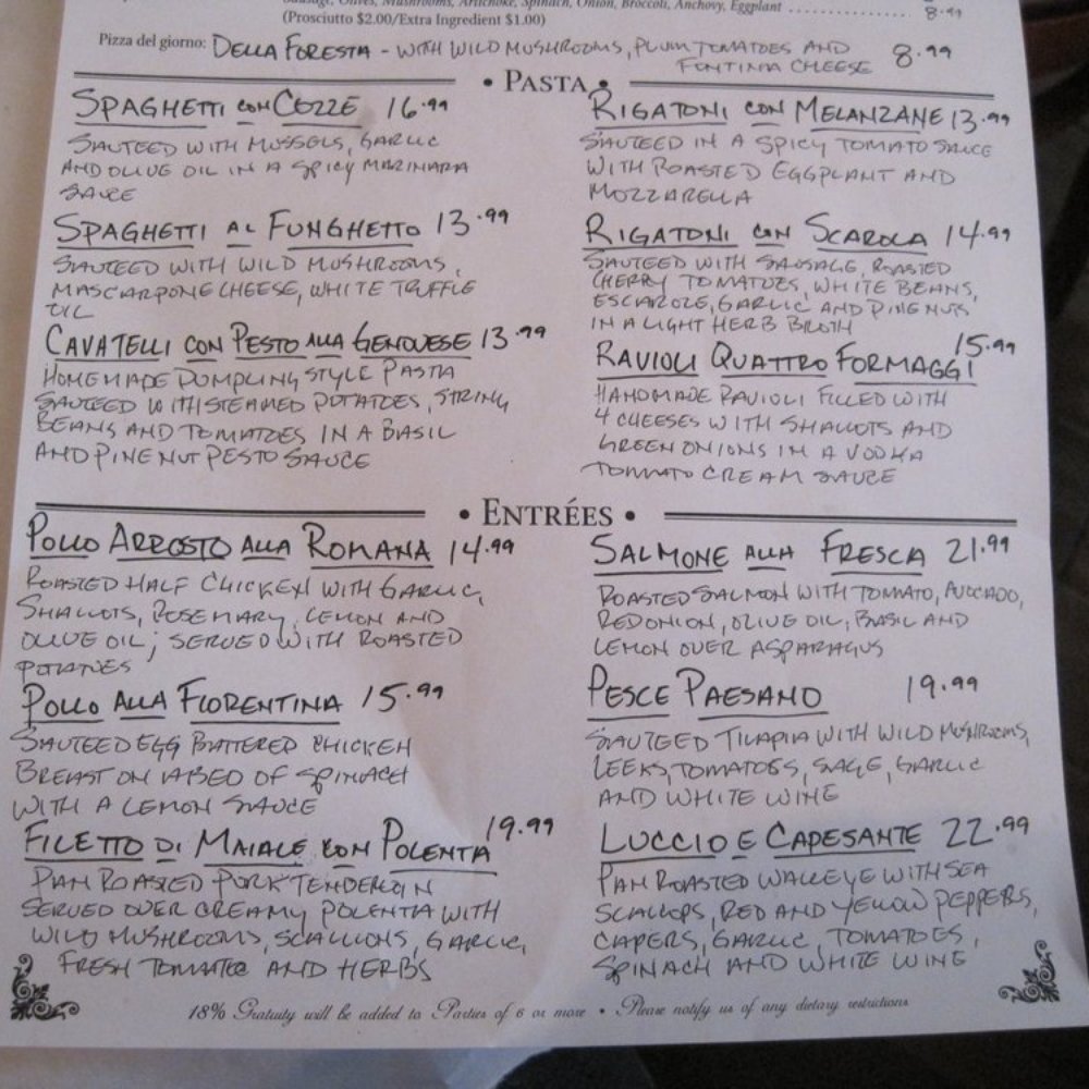 Mia Francesca - Our menu that day.. - Italian Near Me - Chicago, Illinois Mia Francesca - Our menu that day.. - Italian Near Me - Chicago, Illinois