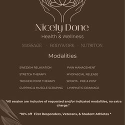 Nicely Done Health & Wellness - Modalities & Services