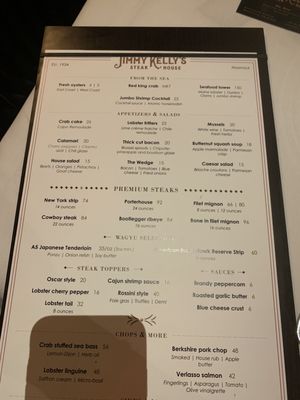 Menu photo 5 Jimmy Kelly's Steakhouse Nashville, TN Menu photo 5 Jimmy Kelly's Steakhouse Nashville, TN