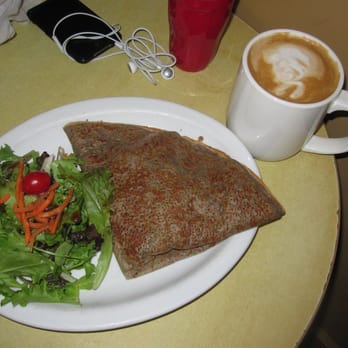 Cafenation - California BBQ Crepe with a cup of Hazelnut Mocha coffee - Total of about $13. - Coffee & Tea Near Me - Brighton, Massachusetts