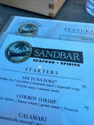 Menu photo 1 Sandbar Seafood & Spirits Anna Maria, FL Menu photo 1 Sandbar Seafood & Spirits Anna Maria, FL