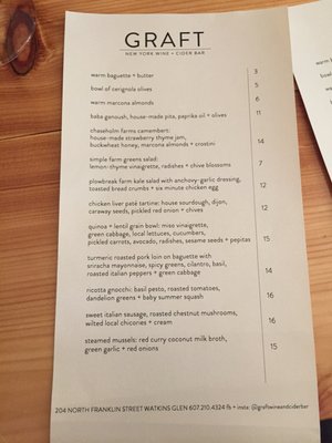Menu photo 5 Graft Wine Cider Bar Watkins Glen, NY Menu photo 5 Graft Wine Cider Bar Watkins Glen, NY